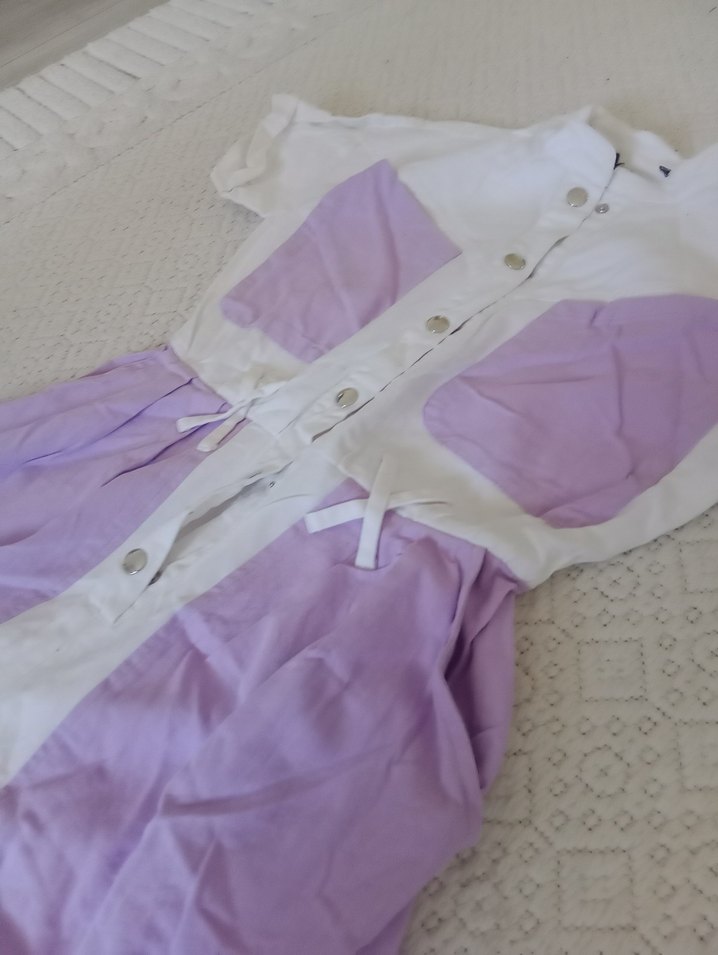 Lila-Beyaz Kot Tulum - Görsel 3