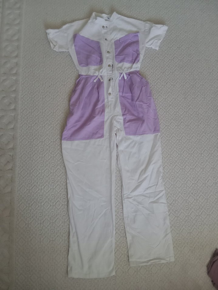 Lila-Beyaz Kot Tulum - Görsel 2