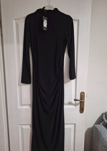 s Beden siyah Renk siyah drape elbise