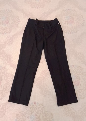 Siyah Kemerli Kadın Kumaş Pantolon - Görsel 2