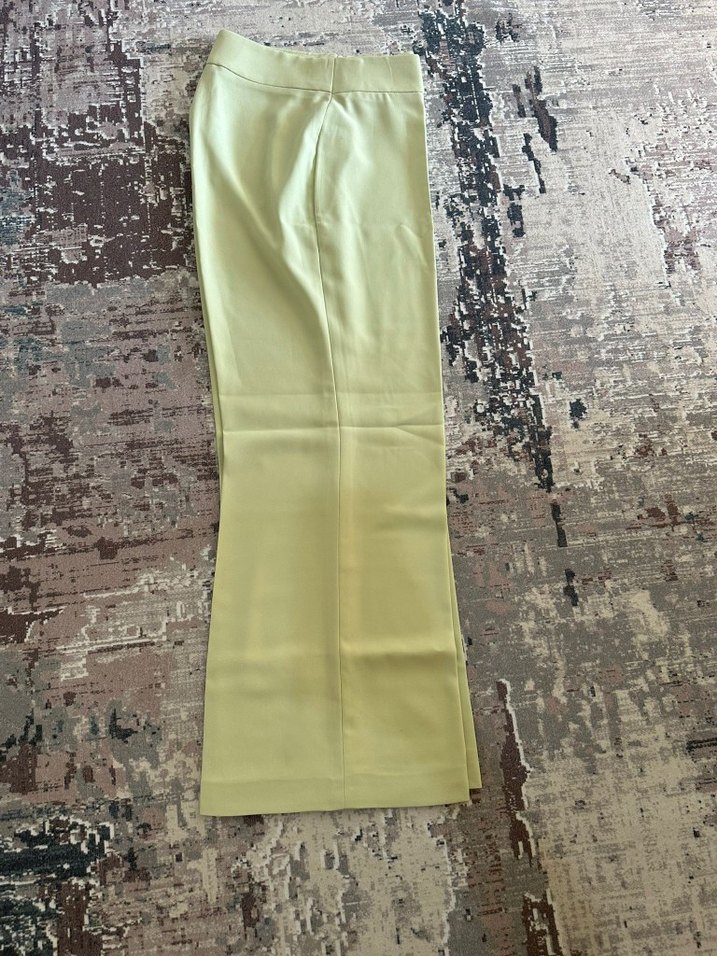 Sarı Pilili Kadın Kumaş Pantolon - Görsel 2