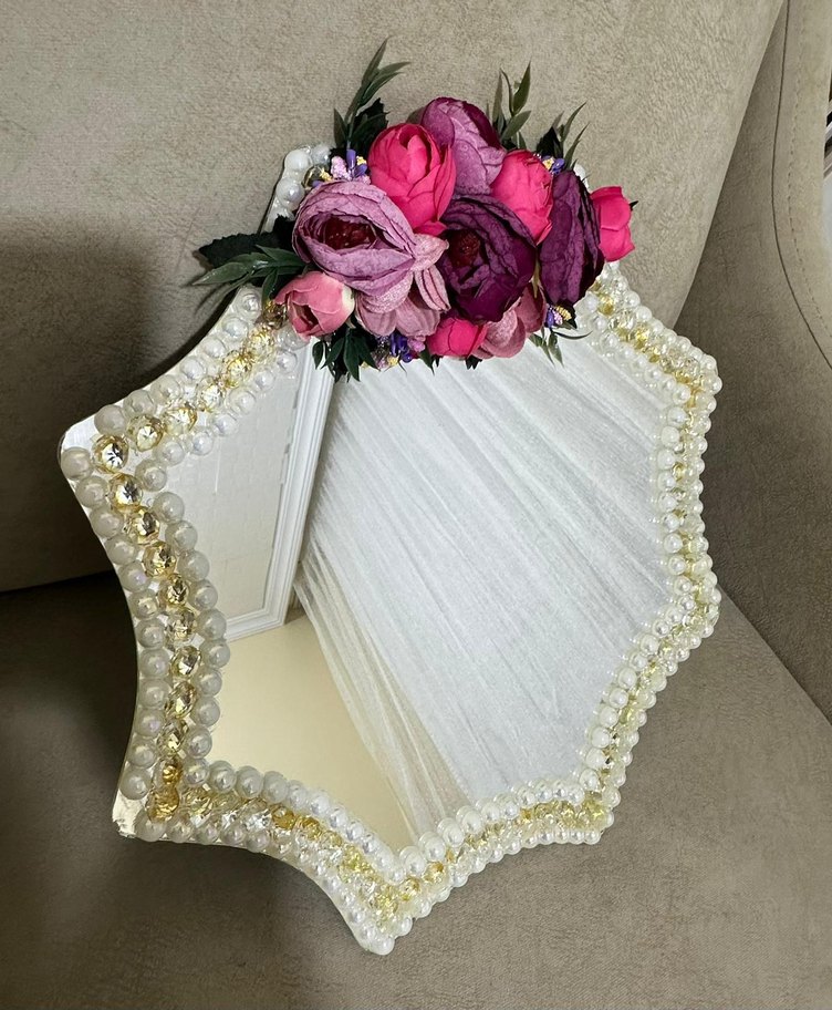 Piliseli Beyaz Bohem Düğün aksesuarları - Görsel 2