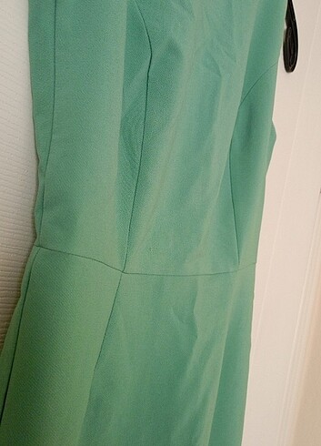 32 Beden yeşil Renk Çağla yeşili pileli elbise