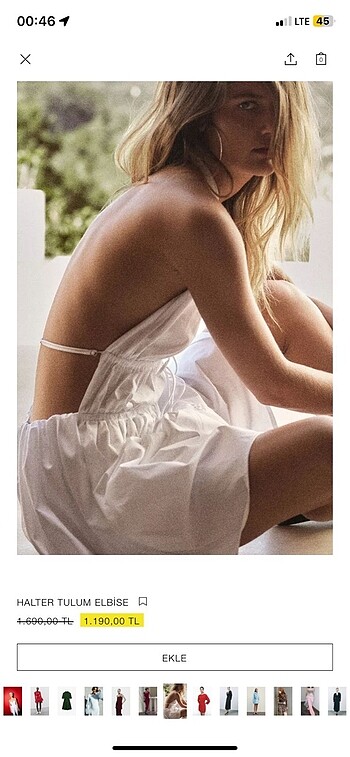 s Beden Zara mini elbise halter tulum elbise