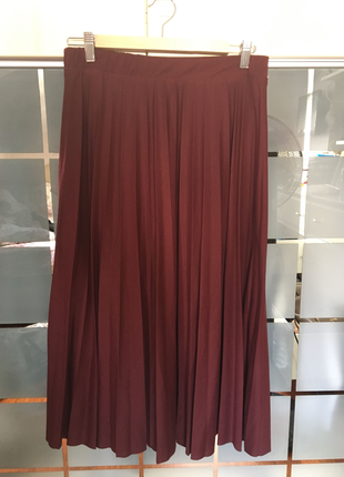 Bordo koton plili etek
