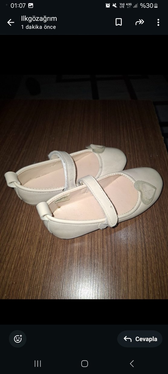 Kız Çocuk Beyaz Tokalı Babet - Görsel 3