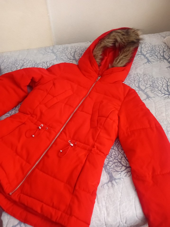 Kırmızı Fermuarlı 11yaş Kışlık Mont - Görsel 2