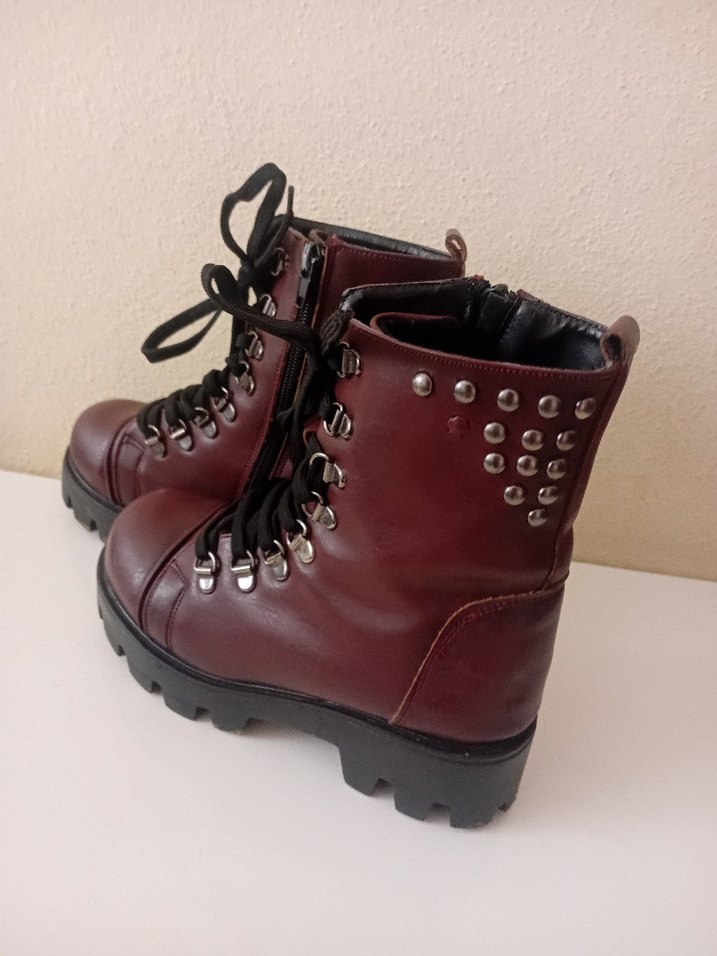 Bordo Deri bot 34 numara - Görsel 3