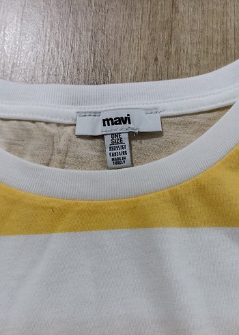 Mavi Çizgili Kadın Tişört - Görsel 4