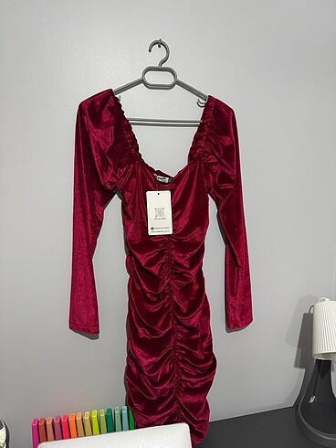 Bordo Kadife Elbise