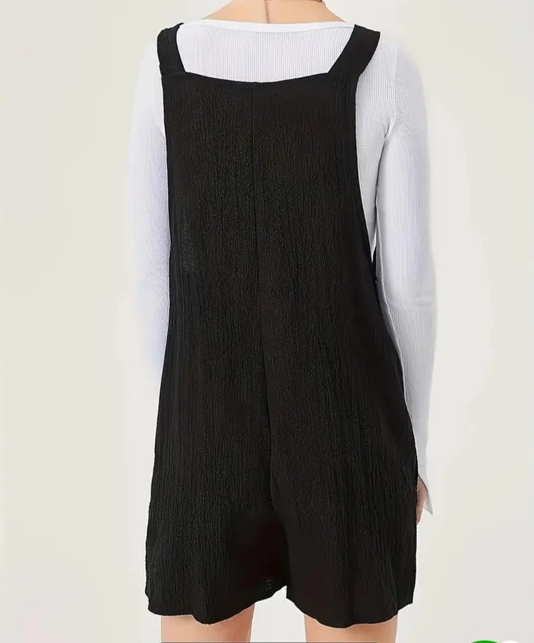 Siyah Salaş Mini Tulum - Görsel 5