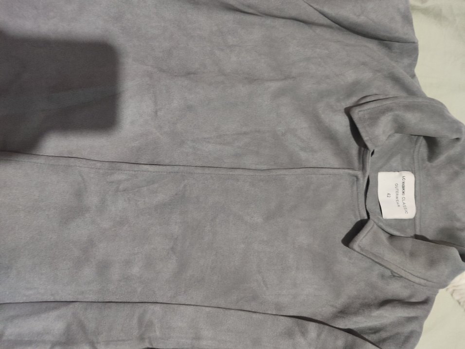 Gri Süet V Yaka Uzun Kadın Trençkot - Görsel 2