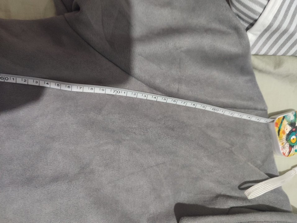 Gri Süet V Yaka Uzun Kadın Trençkot - Görsel 5