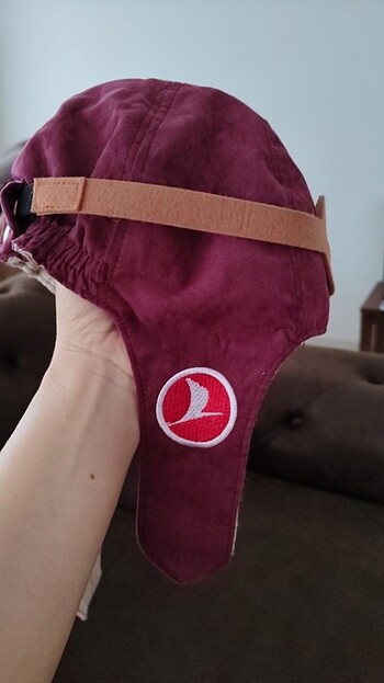 3-5 Yaş, 21 cm Beden bordo Renk Pilot şapka