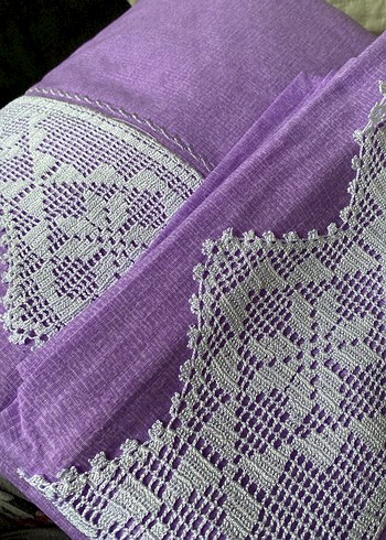 Dantel İşlemeli Mor Nevresim Takımı - Görsel 4