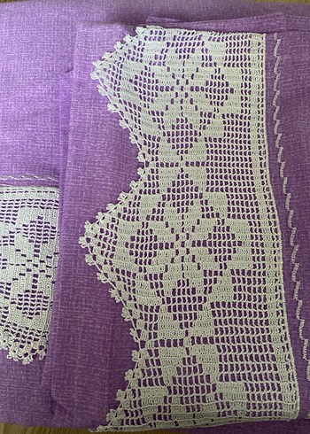 Dantel İşlemeli Mor Nevresim Takımı - Görsel 3