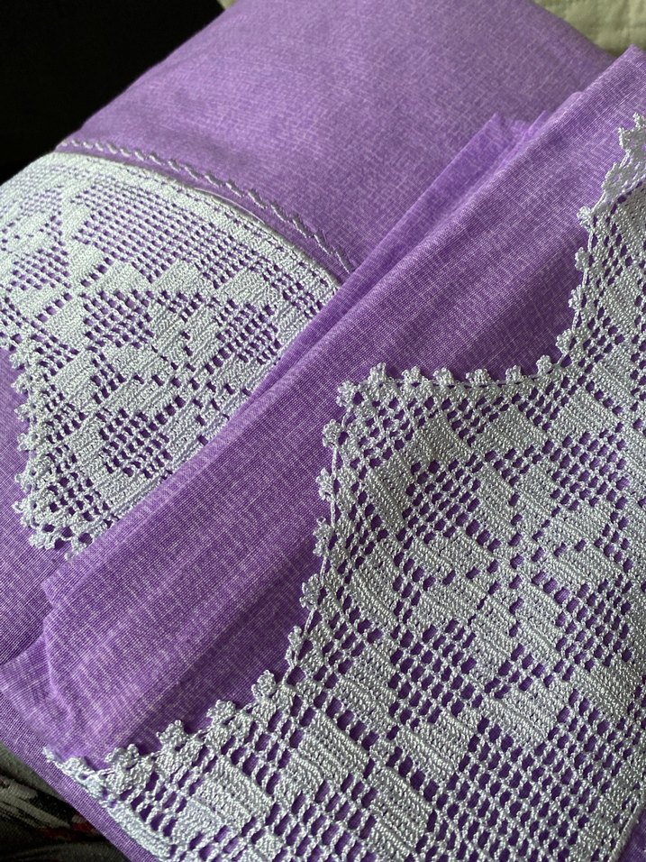Dantel İşlemeli Mor Nevresim Takımı - Görsel 4