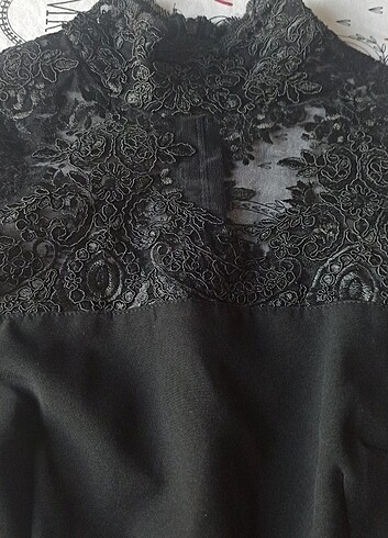 s Beden siyah Renk Gupur detaylı kalem elbise 