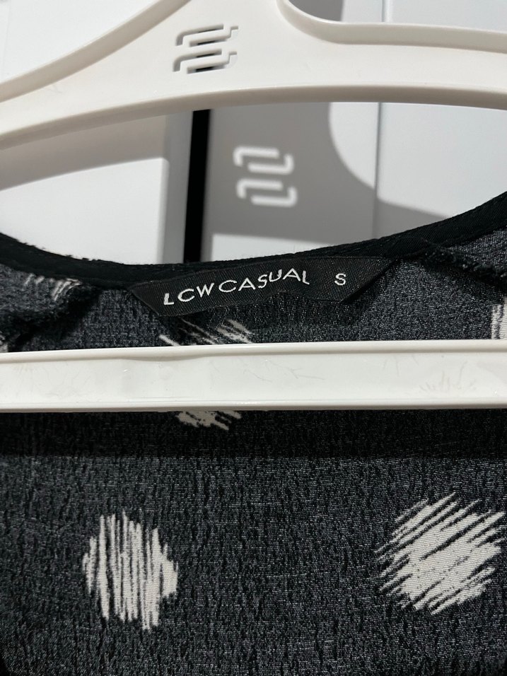 Siyah Puantiyeli Uzun Salaş Elbise - Görsel 3