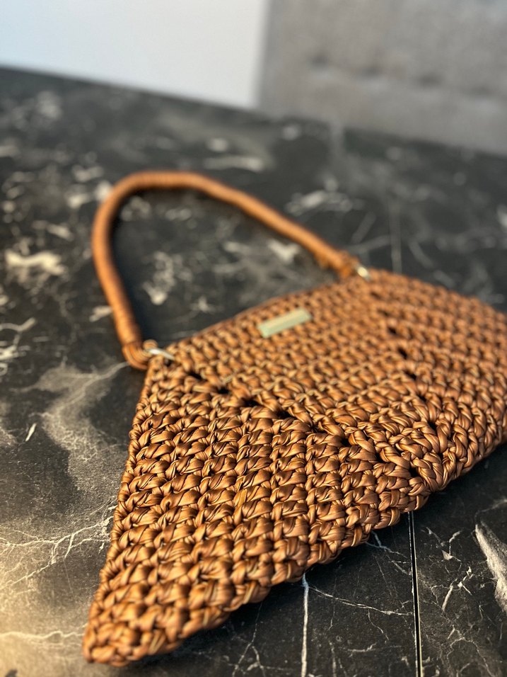 Bohem Örgü Kadın Çanta Kahverengi - Görsel 2