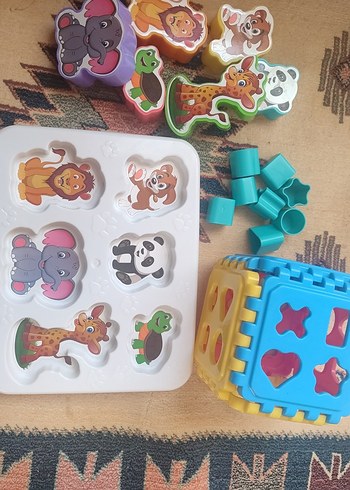 Renkli Hayvan Figürlü Eğitici Oyuncak Seti