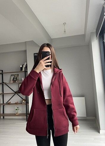 l Beden bordo Renk Bordo Polarlı Hırka