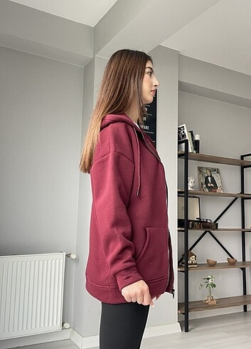 s Beden Bordo Polarlı Hırka
