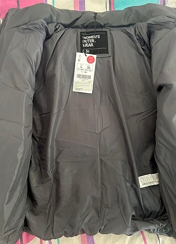 Gri suni deri şişme mont - Görsel 8