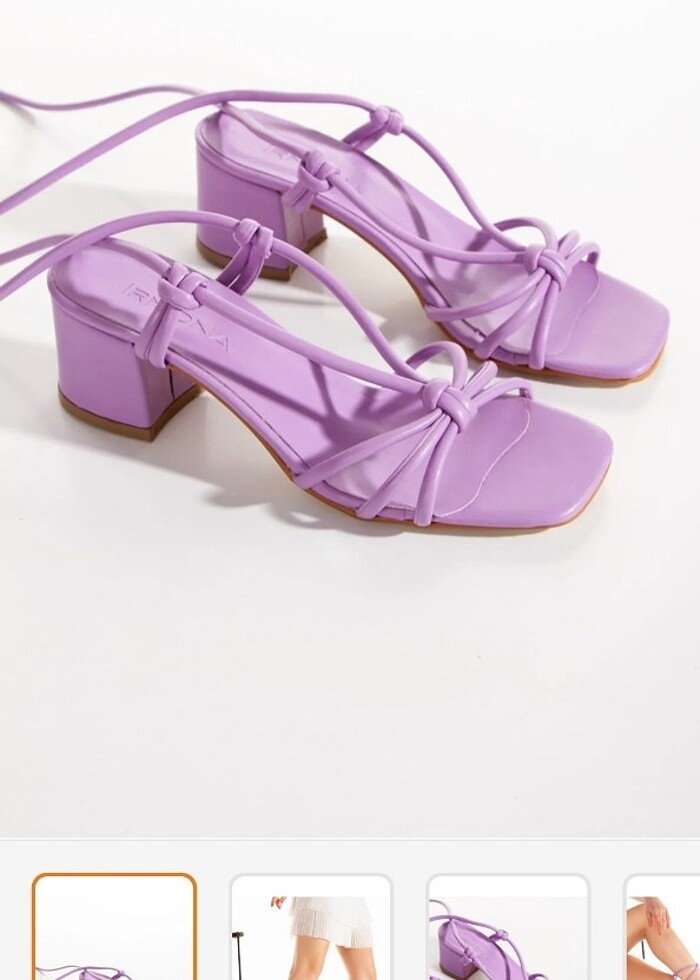 Lila yazlık Bağlamalı terlik - Görsel 2