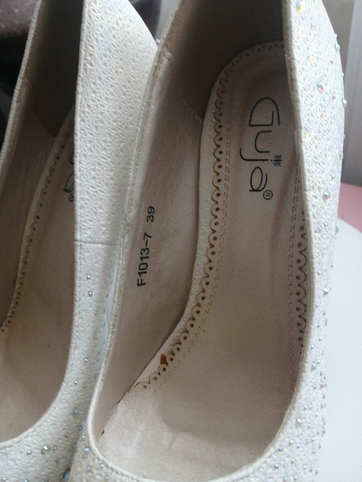 Beyaz Simli Stiletto Gelinlik Ayakkabısı - Görsel 3