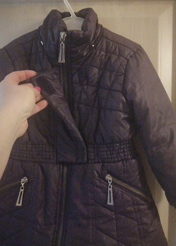 Kemerli Kahverengi Kız Çocuk Kaban - Görsel 2