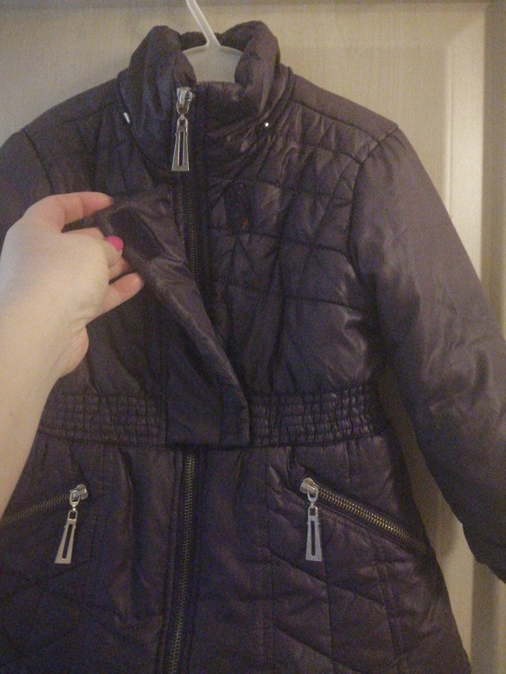 Kemerli Kahverengi Kız Çocuk Kaban - Görsel 2