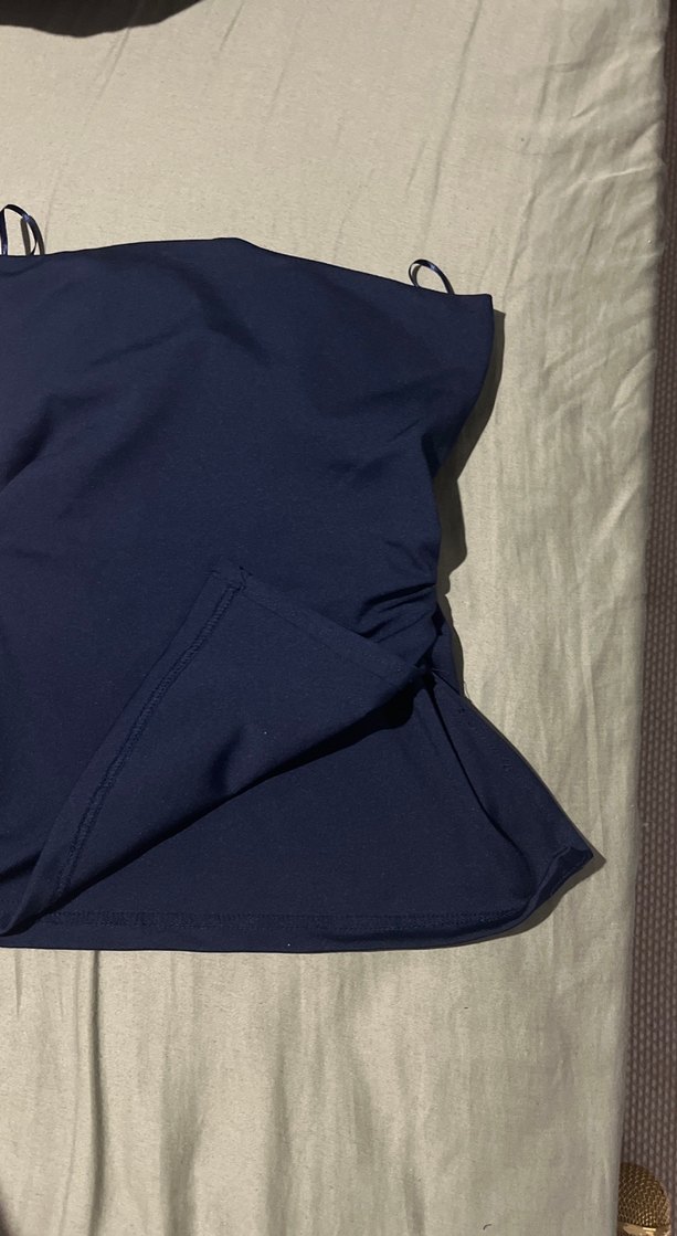 Lacivert Drapeli Midi Hamile Eteği - Görsel 2