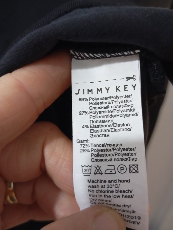 Gri Siyah Baskılı Hamile Uzun Kollu Tişört - Görsel 3