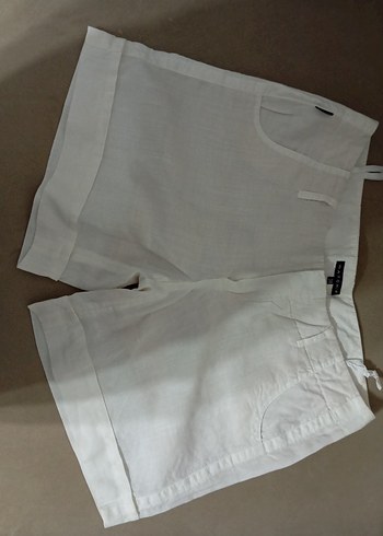 Düğmeli Midi Keten Kadın Pantolon - Görsel 2