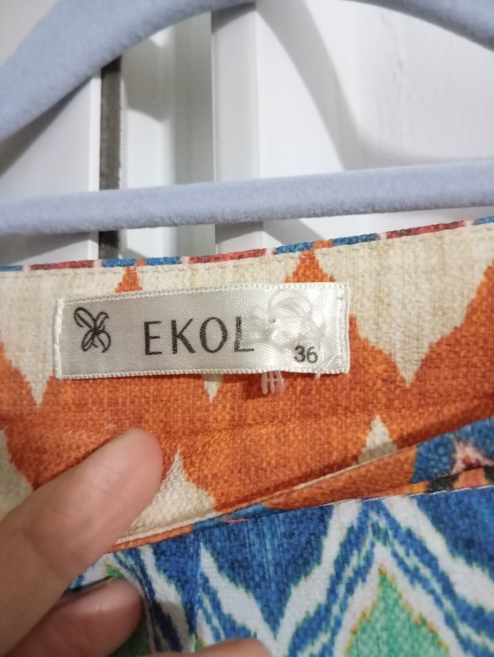 Bohem Çok Renkli Piliseli Uzun Kumaş Pantolon - Görsel 4