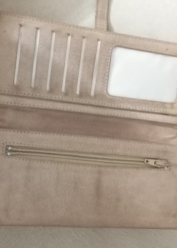 Bej Deri Kadın Cüzdanı Tokalı - Görsel 2