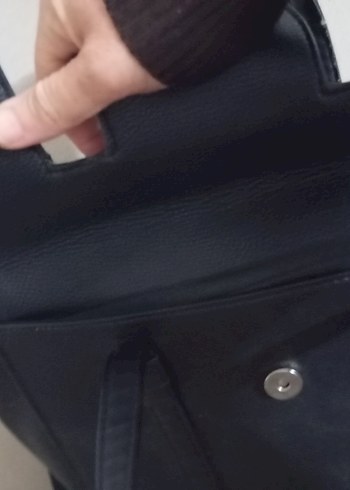 Siyah Deri Kadın Çanta Tokalı - Görsel 4