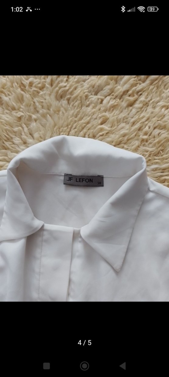 Beyaz Kısa Kollu Piliseli Keten Kadın Gömlek - Görsel 2