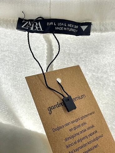 l Beden beyaz Renk Zara Midi Etek %70 İndirimli.