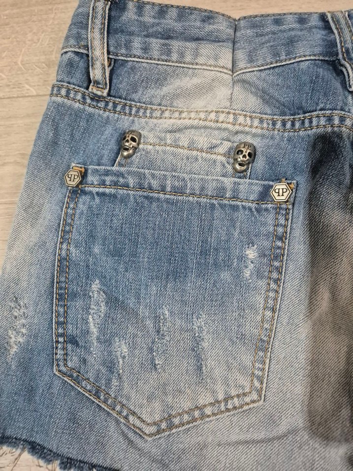 Nakışlı Kemerli Rock Punk Kadın Kot Şort - Görsel 5