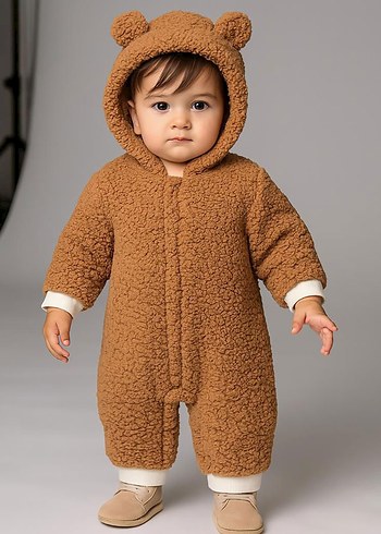 Sıcacık Peluş Bebek Tulumu