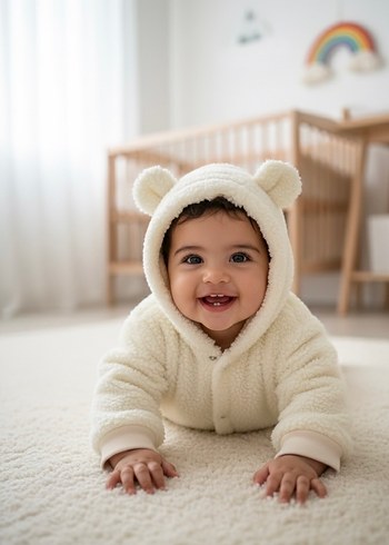 Sıcacık Peluş Bebek Tulumu - Görsel 5