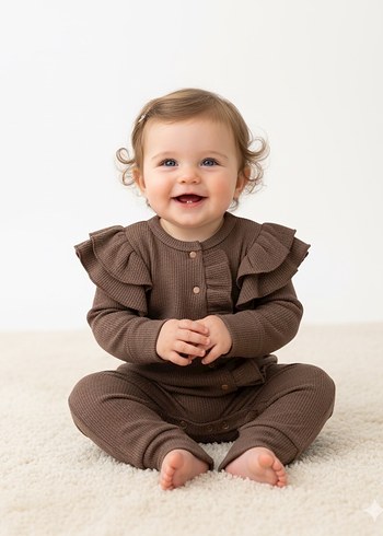 Zara Pamuklu Ribana Kumaş Kız Bebek Tulum