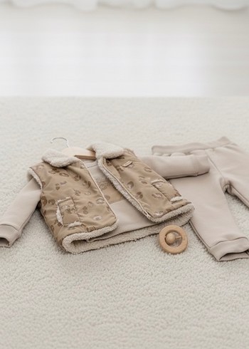 Peluş Detaylı Erkek Bebek Kışlık Eşofman Takımı - Görsel 4