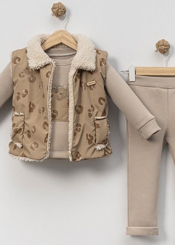 Peluş Detaylı Erkek Bebek Kışlık Eşofman Takımı - Görsel 5