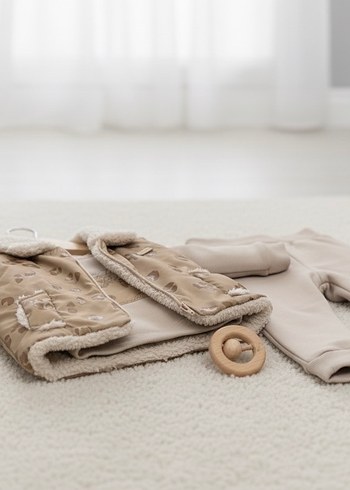 Peluş Detaylı Erkek Bebek Kışlık Eşofman Takımı - Görsel 3