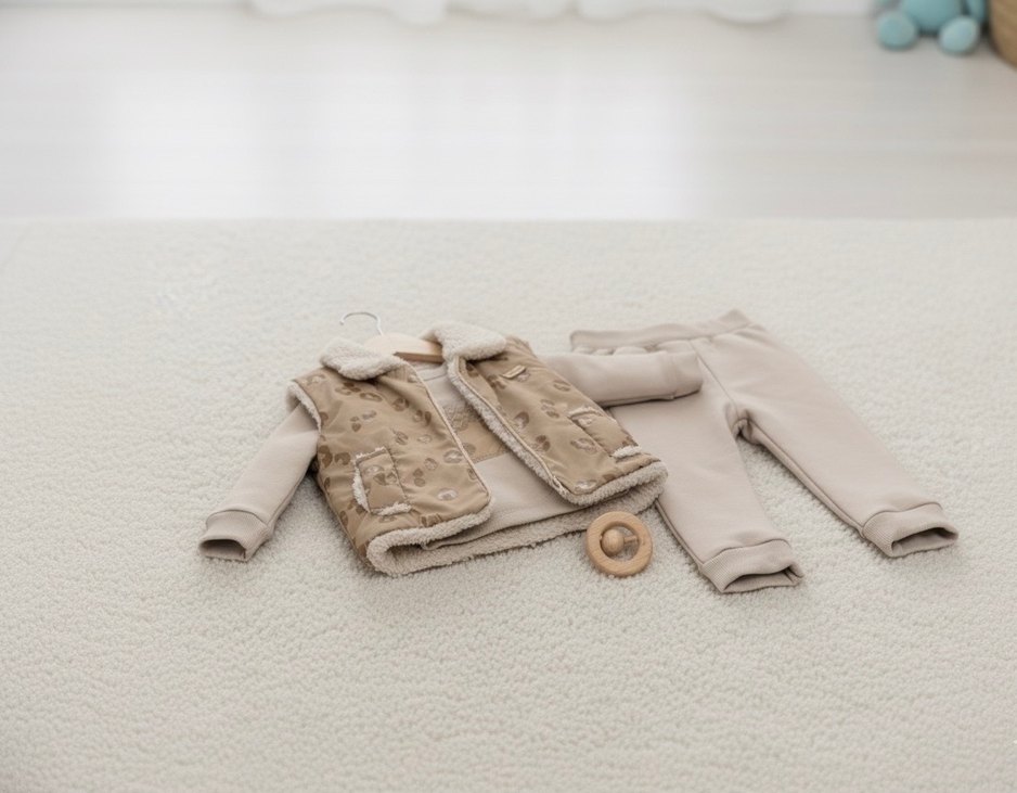 Peluş Detaylı Erkek Bebek Kışlık Eşofman Takımı - Görsel 4