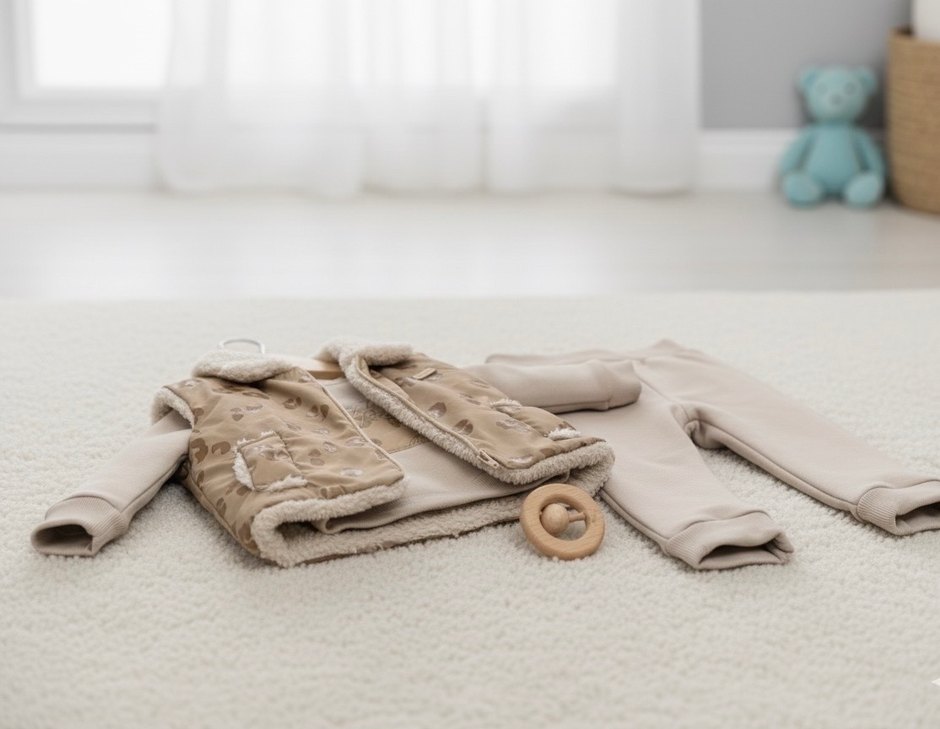 Peluş Detaylı Erkek Bebek Kışlık Eşofman Takımı - Görsel 3