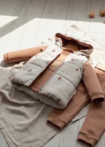 Kaktüs Nakışlı 3 Parça Unisex Açık Taba Bebek Takımı (12-18 Ay) - Görsel 3